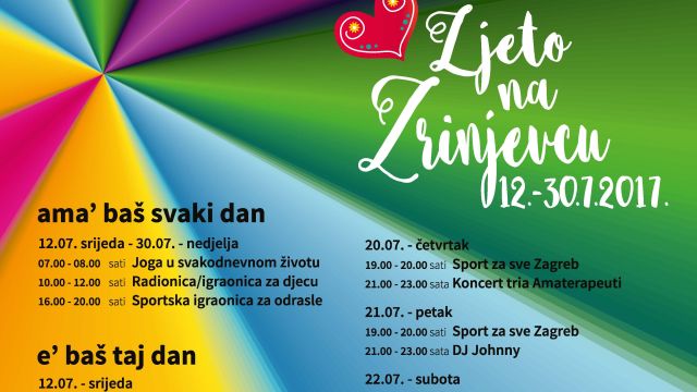 ‘Ljeto na Zrinjevcu’ od 12. 7. do 30. 7.2017.