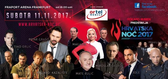 Hrvatska noć u Frankfurtu-spektakl s najvećim imenima domaće glazbene scene