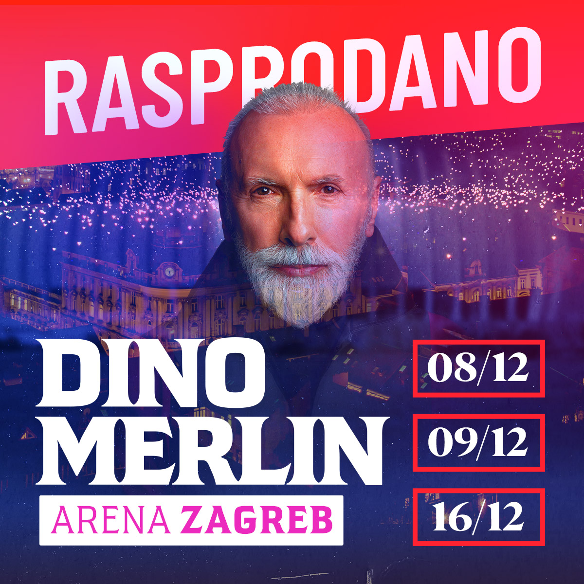 Dino Merlin rasprodao i treći koncert u Areni Zagreb