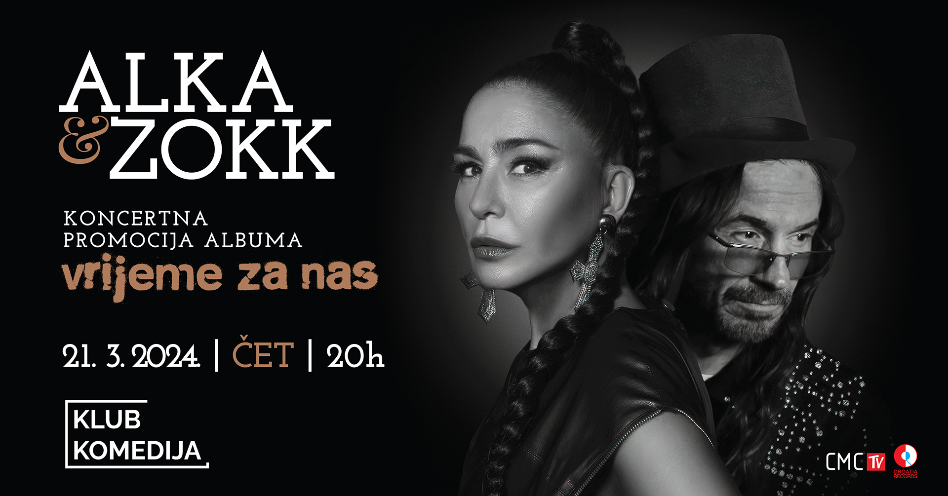 Klub Komedija čeka pravi rock spektakl – koncertna promocija albuma Alke Vuice i Zorana Šerbedžije!