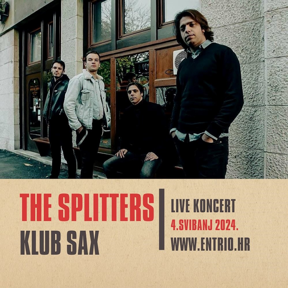 Splitska senzacija The Splitters vraća se u Sax 4. svibnja!
