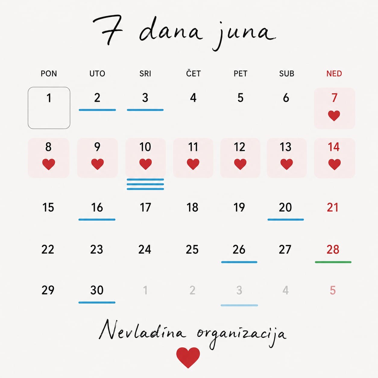 Nevladina organizacija objavila novu pjesmu 7 dana juna