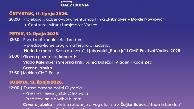 Poznat je program 18. CMC Festivala Vodice 2026. powered by Calzedonia