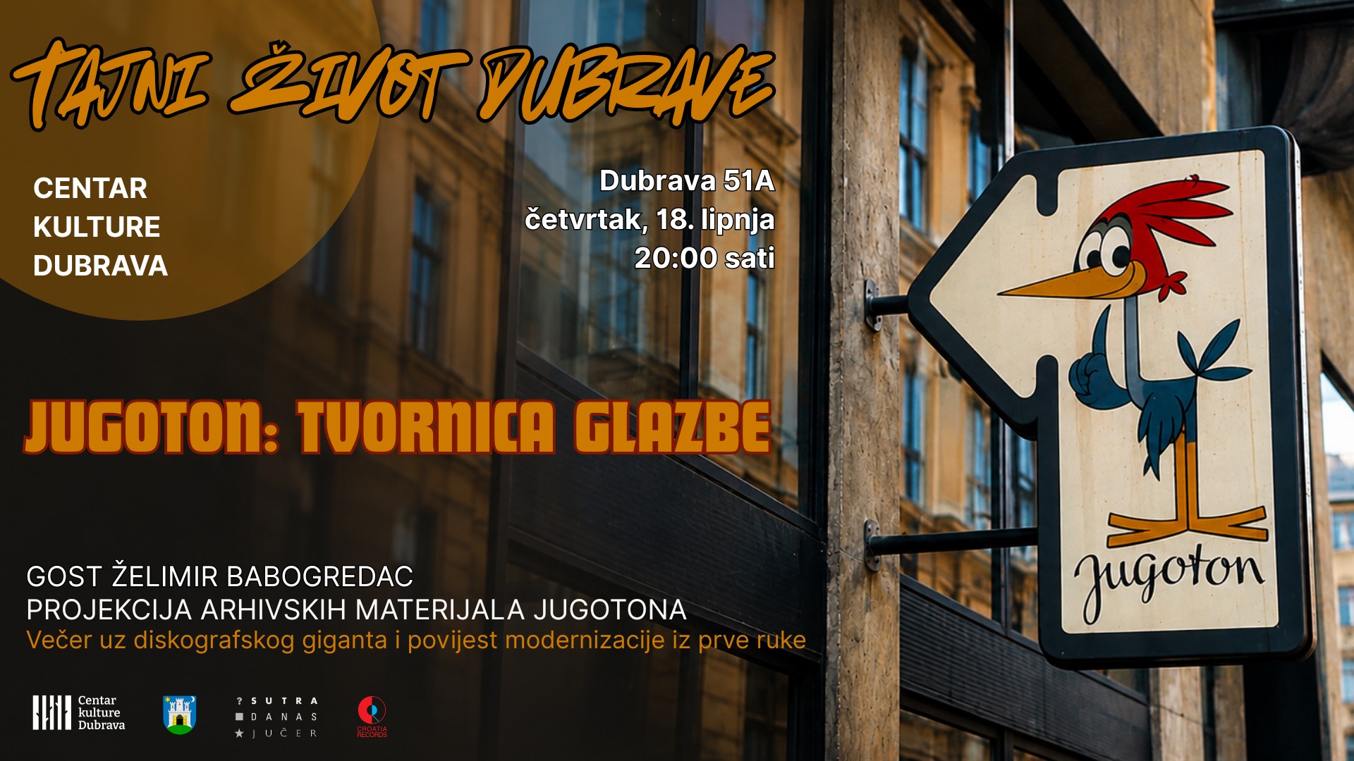 Želimir Babogredac gost večeri posvećenoj Jugotonu u Centru kulture Dubrava